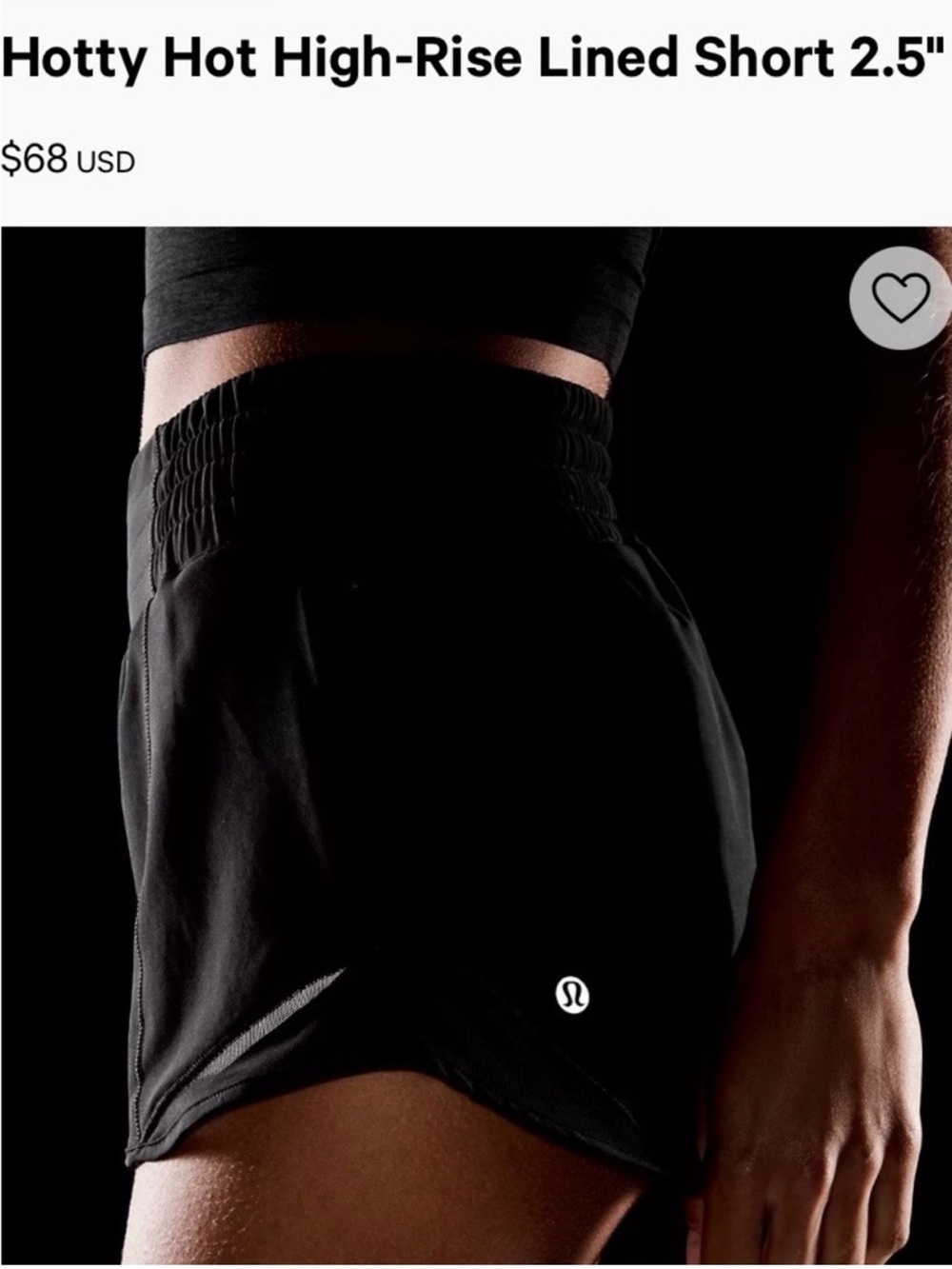 Lululemon Black Hotty Hot High-Rise Lined Shorts 2.5” Size 4 - Picture 6 of 12